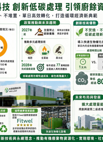 搶攻廚餘循環商機！雲豹能源布局低碳處理 轉投資好事循環擴產能