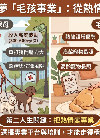 熟齡轉職寵物保母夯？專家警告低門檻高風險 毛孩居服員月收上看7萬