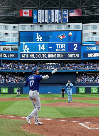 道奇火力全開！大谷翔平開轟助攻 14比2痛擊藍鳥奪系列賽首勝