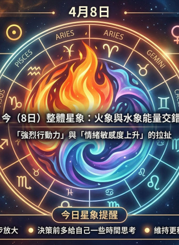 2026年4月8日星座運勢 行動力提升但情緒波動大、12星座完整解析