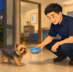約克夏犬離家迷路自己走進派出所　飼主報案當場驚喜重逢