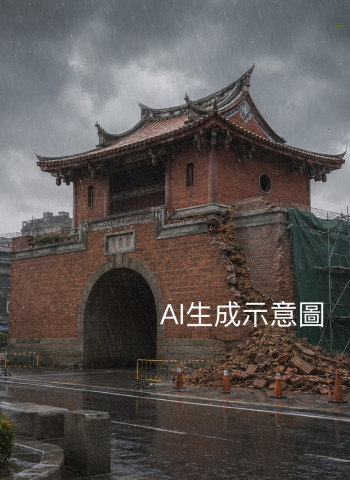 國定古蹟大東門側牆崩落！連日豪雨滲入牆體　台南市府緊急處置