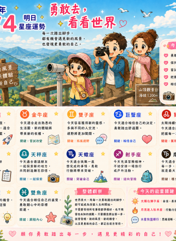 2026年8月4日 明日星座運勢  勇敢去，看看世界