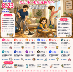 2026年8月23日 明日星座運勢  把小事，也好好做好