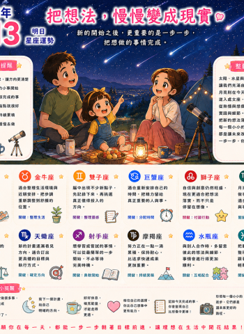 2026年8月13日 明日星座運勢  把想法，慢慢變成現實
