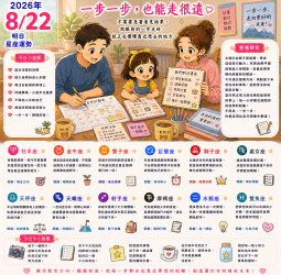 2026年8月22日 明日星座運勢  一步一步，也能走很遠