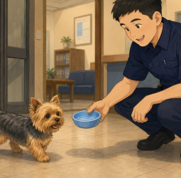 約克夏犬離家迷路自己走進派出所　飼主報案當場驚喜重逢
