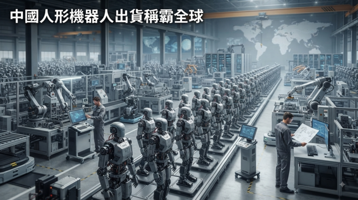 中國人形機器人全球出貨占比逾97%　2026年上半年19,100台出貨，產業優勢從製造走向商業化