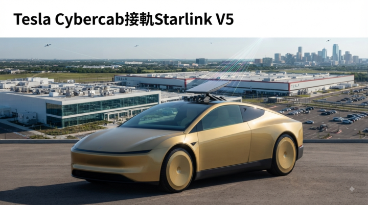 Tesla Cybercab實車亮相德州　首度整合Starlink V5衛星網路，自駕車隊進入太空連線時代