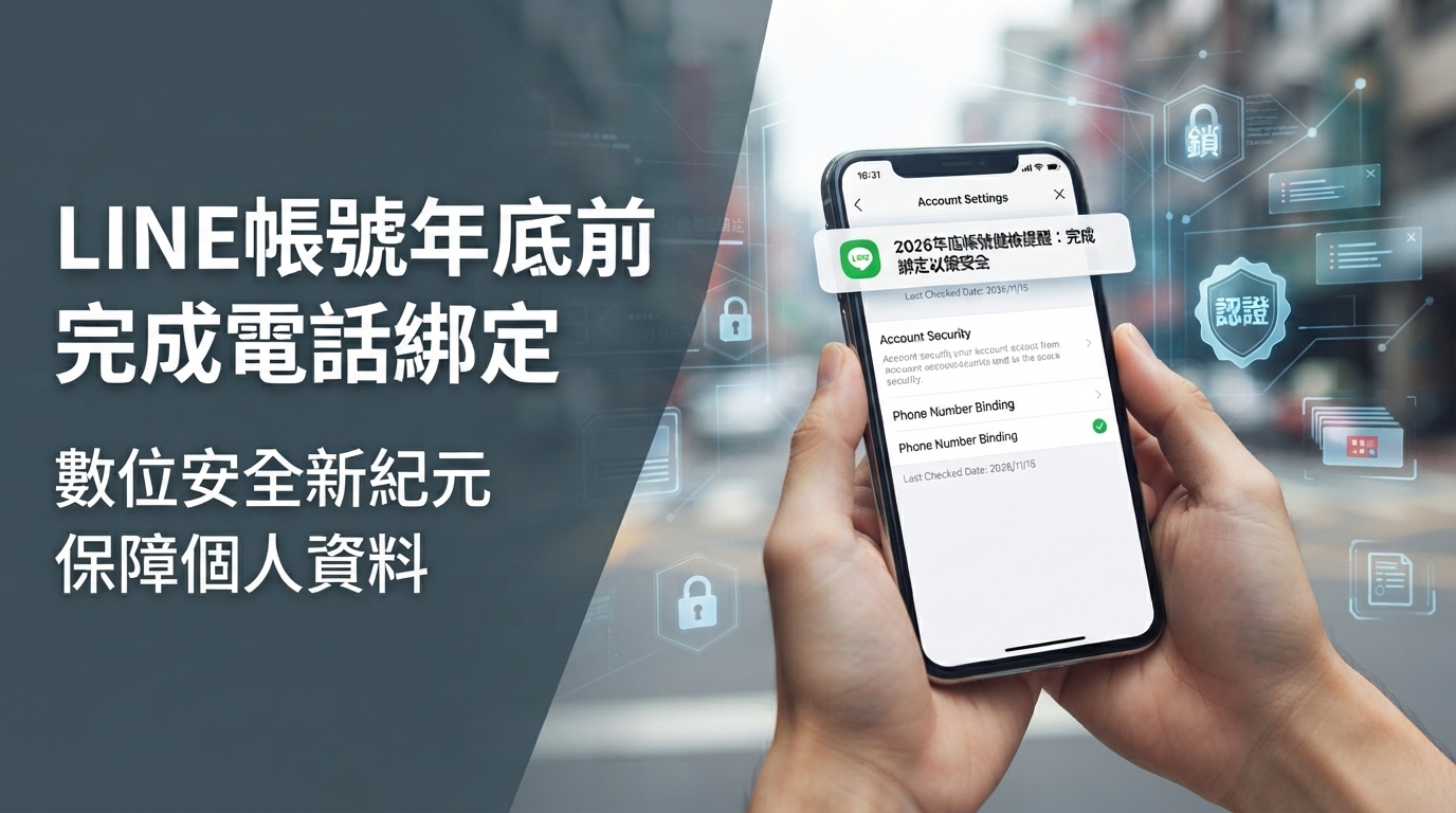 LINE帳號年底恐受影響？2026年12月31日前完成電話號碼綁定，官方揭「帳號健檢」真相