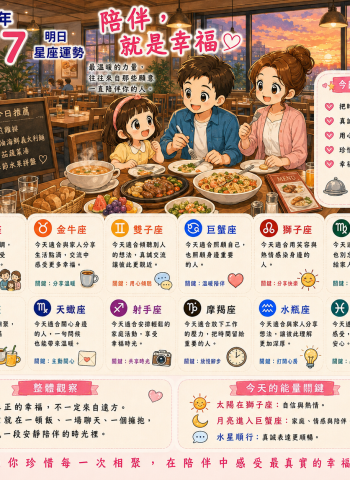 2026年8月7日 明日星座運勢  陪伴，就是幸福