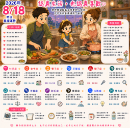 2026年8月18日 明日星座運勢  認真生活，也認真喜歡