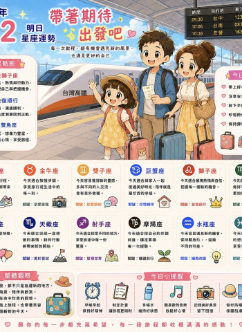 2026年8月2日 明日星座運勢  帶著期待，出發吧！