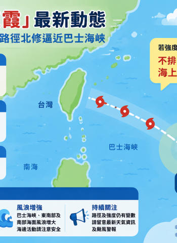 準颱風「紅霞」最快今深夜生成！路徑北修掠過巴士海峽　氣象署：不排除發布海警