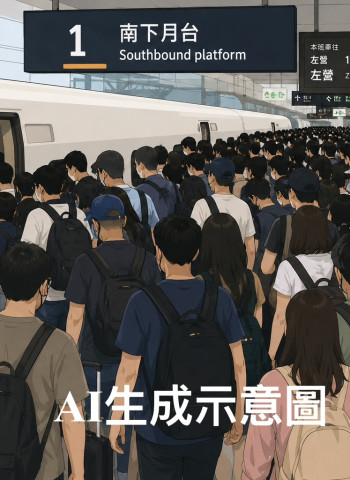 北北基放颱風假掀返鄉潮！台北高鐵站南下月台擠爆　對號座旅客一度上不了車