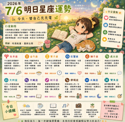 2026年7月6日 明日星座運勢  今天，替自己充充電
