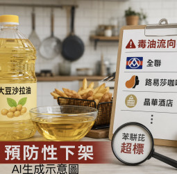 台中公布新一波毒油流向名單　全聯、路易莎、晶華酒店列預防性下架