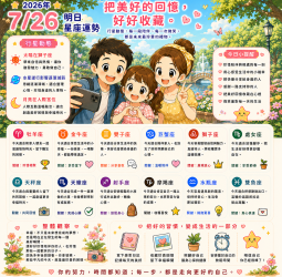 2026年7月26日 明日星座運勢  把美好的回憶，好好收藏  每一段陪伴、每一次微笑，都是未來最珍貴的禮物。