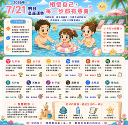 2026年7月21日 明日星座運勢  相信自己，每一步都有意義    真正的自信，不是從成功開始，而是在每一次堅持中慢慢建立。