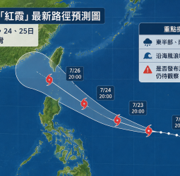 準颱風「紅霞」路徑北修！最快今夜至明晨成颱　24、25日最接近台灣