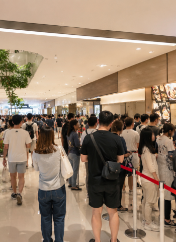 颱風假逆勢湧人潮！台中漢神洲際百貨延後開門　美食街一開店就排隊