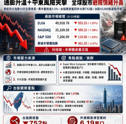 美股重挫拖累台股 費半跌逾3%台指期夜盤狂瀉752點 43,000點保衛戰開打