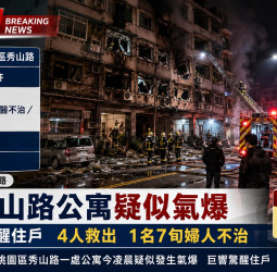 桃園秀山路深夜氣爆釀1死3傷 獨居婦受困OHCA送醫不治