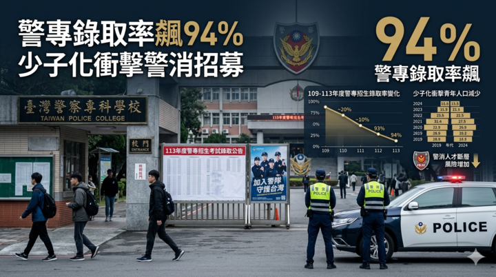警專錄取率飆94％創招生警訊　少子化衝擊警消體系引發人才斷層憂慮