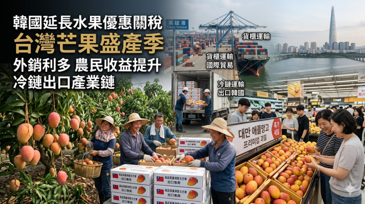 韓國延長香蕉鳳梨芒果優惠關稅至8月15日　農業部感謝各界爭取助攻臺灣水果外銷韓國市場