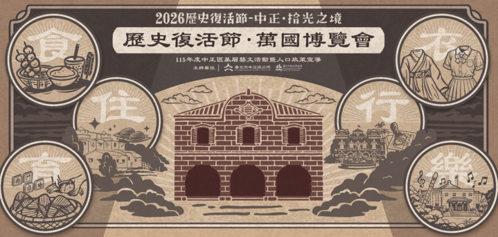 凝聚舊城記憶！2026中正區歷史復活節「中正．拾光之境」登場　萬國博覽會與北門紅市集50攤位打造臺北文化盛典