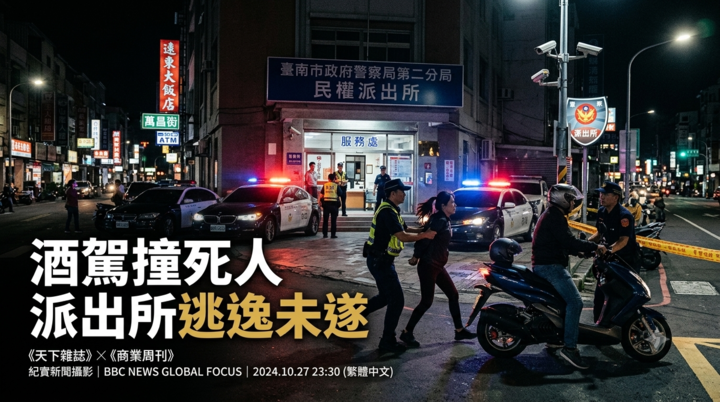 臺南酒店妹酒駕撞死人遭通緝　派出所前企圖搭機車逃逸失敗再遭判刑