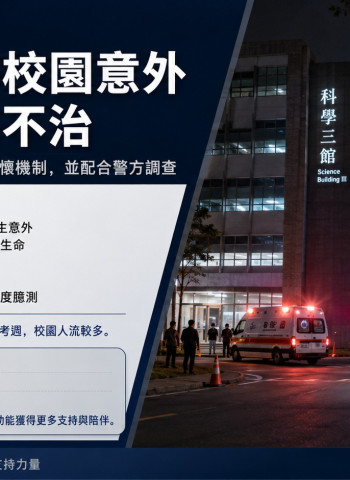 陽明交大男大生校內墜樓送醫不治 校方啟動關懷機制協助師生