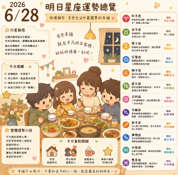 2026年6月28日 明日星座  放慢腳步，才能看見生活中真正美好的風景