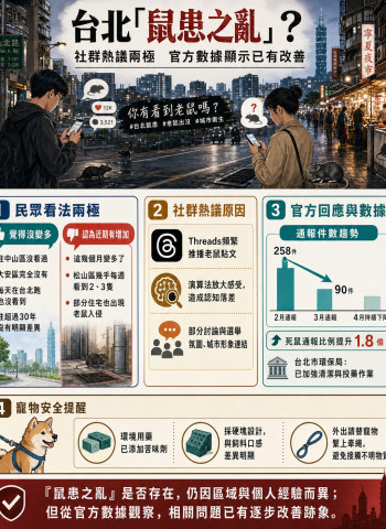 台北爆「鼠患之亂」？網友兩派論戰 台北市環保局曝數據：通報量反降
