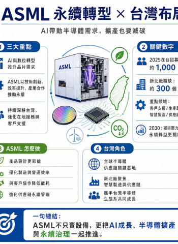 ASML宣布台灣徵才千人 AI帶旺半導體需求加速永續布局