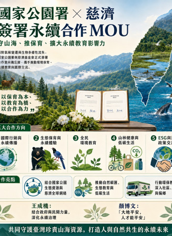 國家公園署攜手慈濟簽署MOU 推動永續保育、環境教育與淨零行動