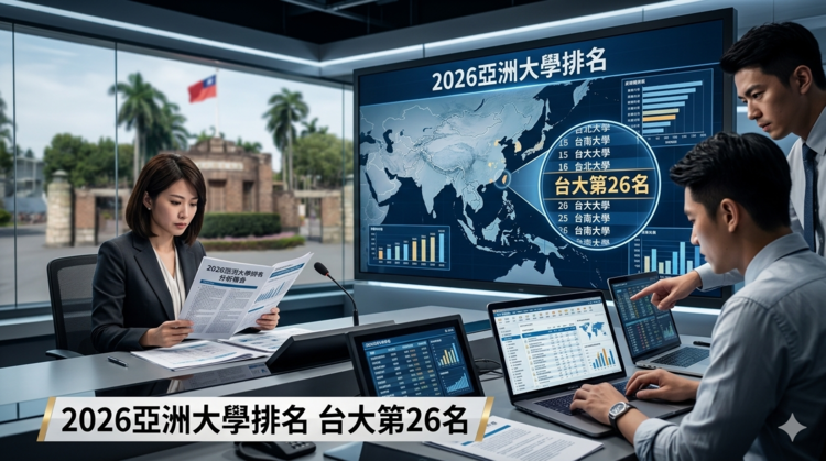 2026亞洲大學排名出爐 臺灣6校擠進百強 台大第26名穩居全台第一