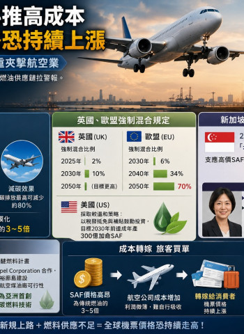 中東戰火＋永續燃料雙重夾擊 全球機票恐愈來愈貴