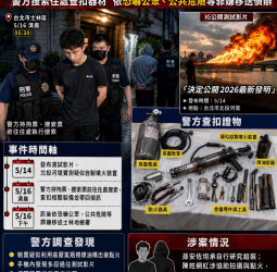 孫安佐北投河堤測試「自製火槍」遭逮 警方依公共危險罪送辦