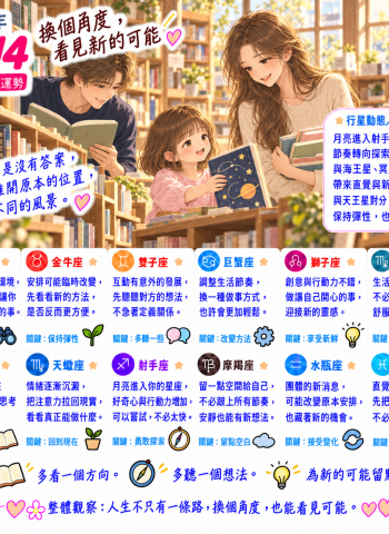 2026年10月14日 今日星座運勢  換個角度，看見新的可能