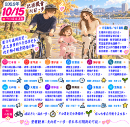2026年10月15日 明日星座運勢  把握機會，向前一步