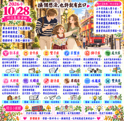 2026年10月28日 明日星座運勢  換個想法，也許就有出口