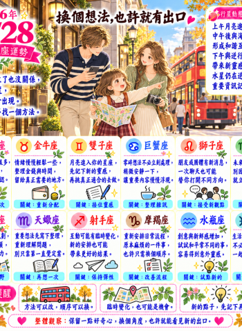 2026年10月28日 明日星座運勢  換個想法，也許就有出口