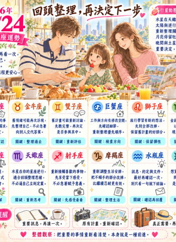 2026年10月24日 明日星座運勢  回頭整理，再決定下一步