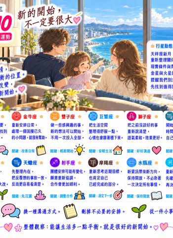 2026年10月10日 今日星座運勢  新的開始，不一定要很大
