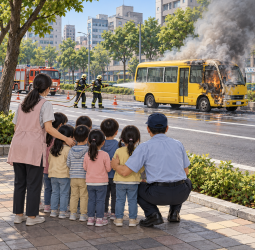 新店娃娃車冒煙起火　康橋康軒校區10幼童及師長全數平安