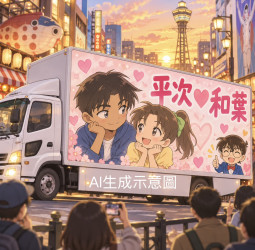 《名偵探柯南》平次夕陽下告白和葉成功！多年心意終於說出口  大阪大型宣傳車上街慶祝