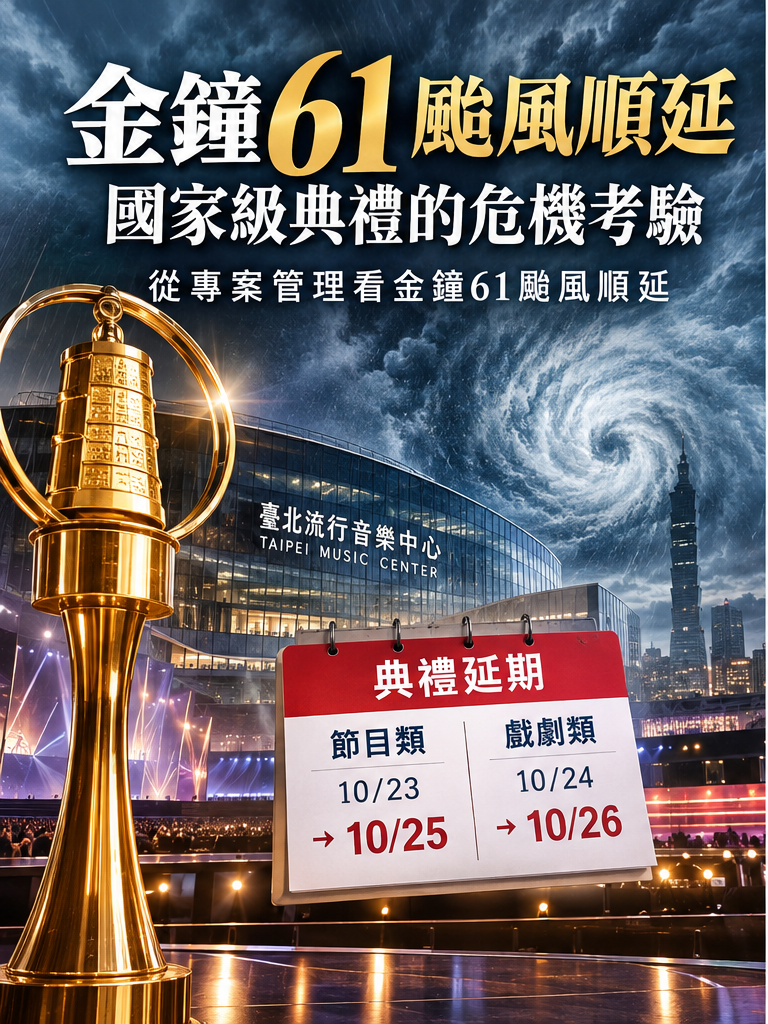金鐘61颱風順延的專案管理考驗　中正大學黃正魁教授解析國家級典禮危機應變