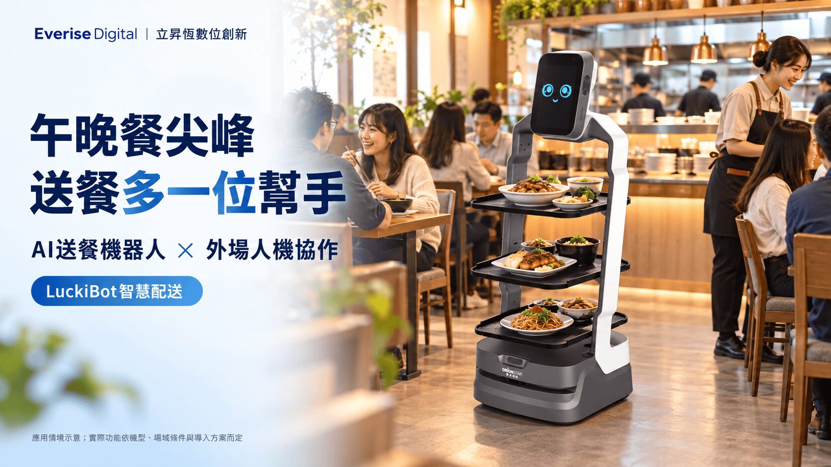午晚餐尖峰最缺人 AI送餐機器人協助餐廳提高外場效率