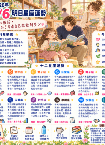 2026年10月6日 明日星座運勢  有信心很好，也別忘了看看自己能做到多少